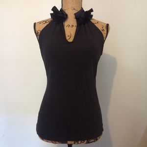 The Limited Sz M v-neck Silk Ruffle neckline top